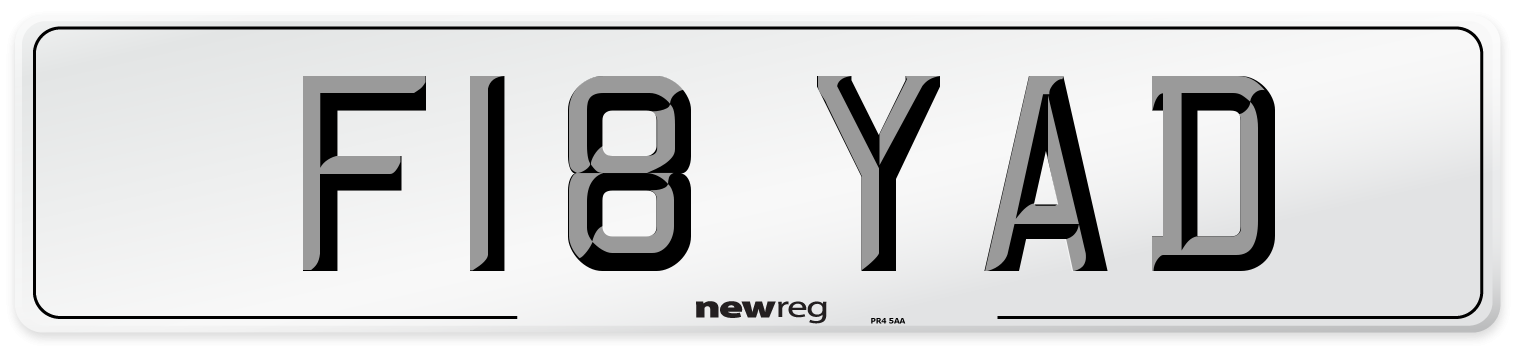 F18 YAD Number Plate from New Reg